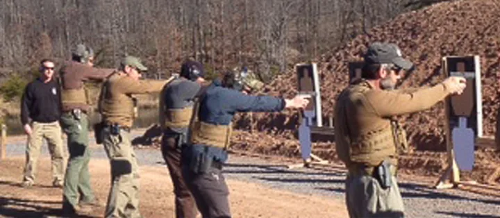 Pistol training on the firing line