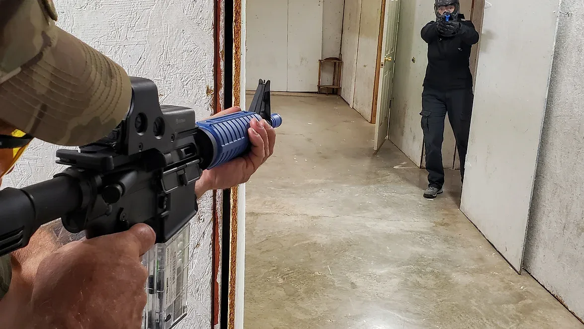 Close quarters training in the shoot house